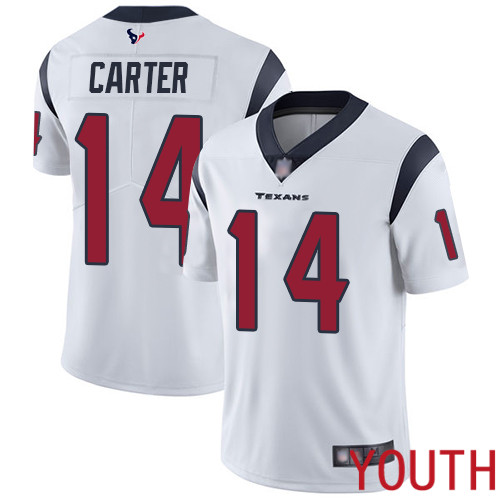 Houston Texans Limited White Youth DeAndre Carter Road Jersey NFL Football #14 Vapor Untouchable